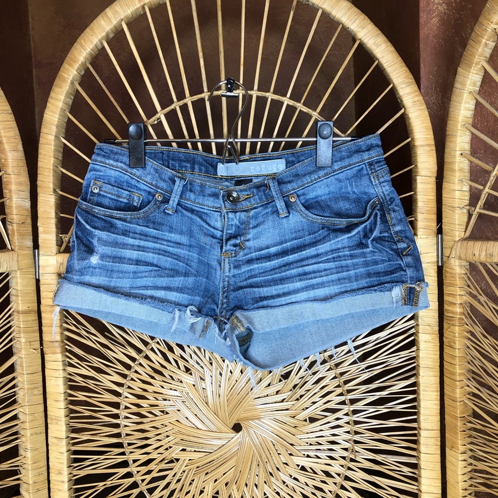3/$20 REFUGE Denim Jean Shorts Distressed Rolled Cuff Juniors Size 3